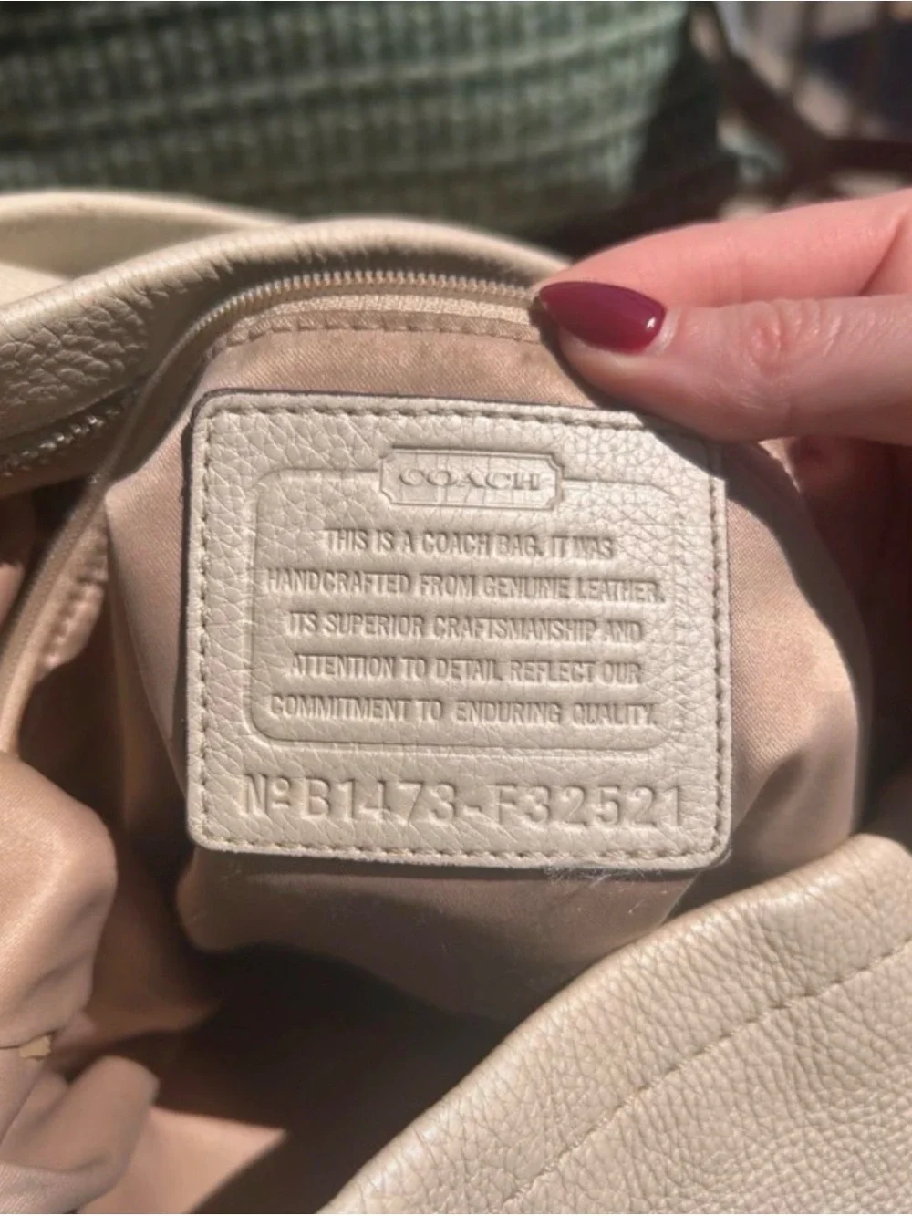 Coach Madison Madison Pebbled Leather Hobo Shoulder Crossbody Cream/Ivory